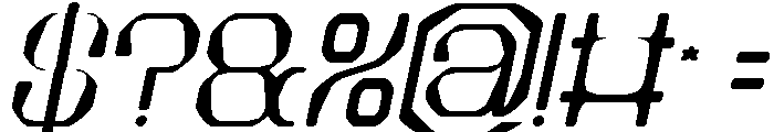 Electric Machine Italic Font OTHER CHARS