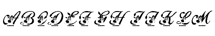 Elegant Floral Monogram Alphabet Font UPPERCASE