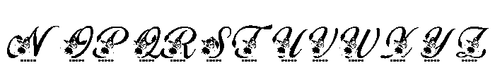 Elegant Floral Monogram Alphabet Font UPPERCASE