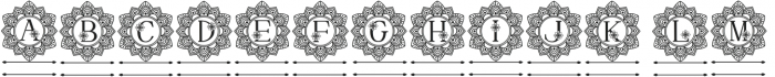 Elegant Mandala Monogram Line F otf (400) Font UPPERCASE