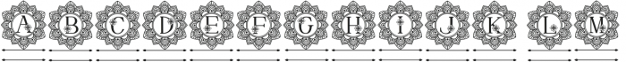 Elegant Mandala Monogram Line F otf (400) Font LOWERCASE