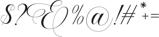 Elemental Calligraphy Regular otf (400) Font OTHER CHARS