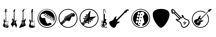 Electric Guitar Icons Font UPPERCASE