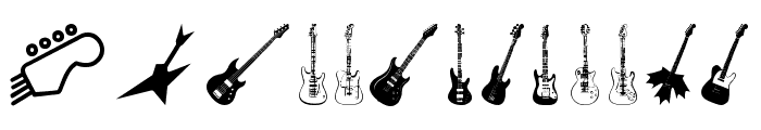 Electric Guitar Icons Font UPPERCASE