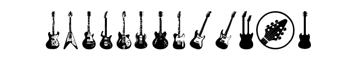 Electric Guitar Icons Font LOWERCASE