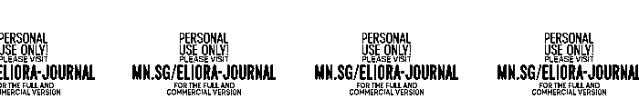 Eliora Journal PERSONAL USE Regular Font OTHER CHARS