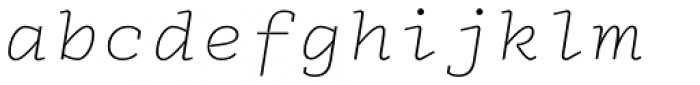 Electrica Thin Italic Font LOWERCASE
