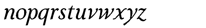Eleni Pro Text Italic Font LOWERCASE