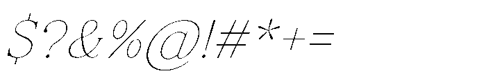 Elfreya Thin Italic Font OTHER CHARS