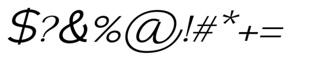 Elghita  Expanded Slant Light Font OTHER CHARS
