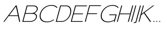 Elghita  Expanded Slant Thin Font UPPERCASE