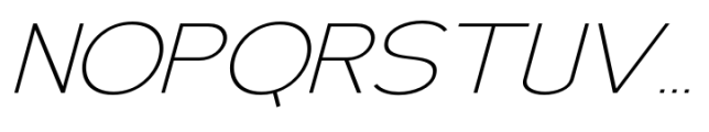Elghita  Expanded Slant Thin Font UPPERCASE