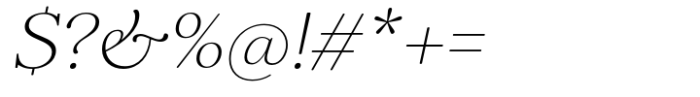 Elgraine Extra Light Italic Font OTHER CHARS