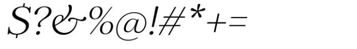 Elgraine Light Italic Font OTHER CHARS