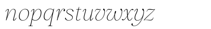 Elgraine Thin Italic Font LOWERCASE