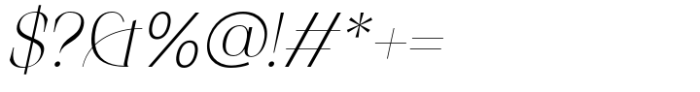 Elio & Oliver v2 Thin Italic Font OTHER CHARS