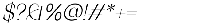 Elio & Oliver v2 Ultra Light Italic Font OTHER CHARS