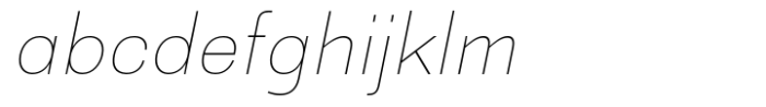 Ellora Thin Oblique Font LOWERCASE