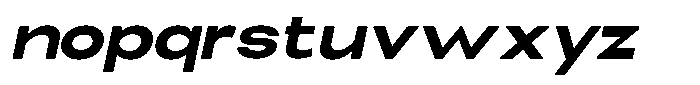 Elvara Sans Bold Ultra Expanded Italic Font LOWERCASE
