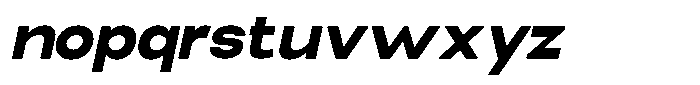 Elvara Sans Extra Bold Expanded Italic Font LOWERCASE