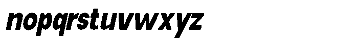 Elvara Sans Extra Bold Extra Condensed Italic Font LOWERCASE