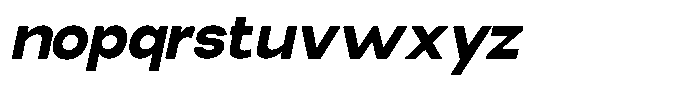 Elvara Sans Extra Bold Semi Expanded Italic Font LOWERCASE