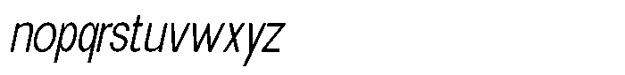 Elvara Sans Extra Light Condensed Italic Font LOWERCASE