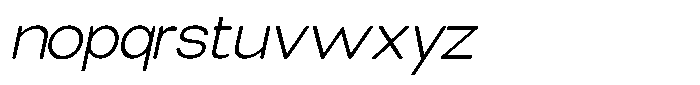 Elvara Sans Extra Light Expanded Italic Font LOWERCASE