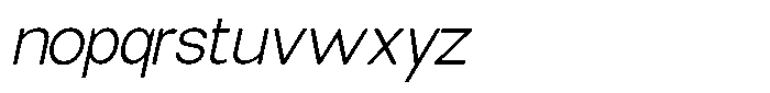 Elvara Sans Extra Light Sem Exp Italic Font LOWERCASE