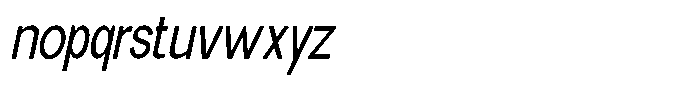 Elvara Sans Light Condensed Italic Font LOWERCASE