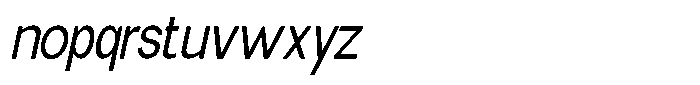 Elvara Sans Light Semi Condensed Italic Font LOWERCASE