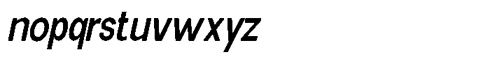 Elvara Sans Medium Condensed Italic Font LOWERCASE