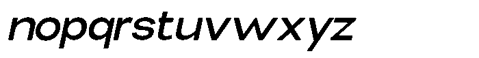 Elvara Sans Medium Expanded Italic Font LOWERCASE