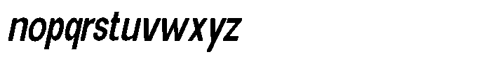 Elvara Sans Medium Extra Condensed Italic Font LOWERCASE