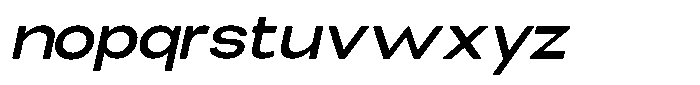 Elvara Sans Medium Extra Expanded Italic Font LOWERCASE