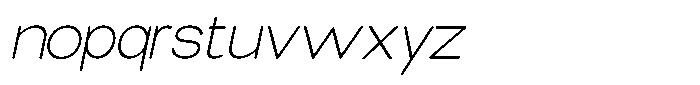 Elvara Sans Thin Expanded Italic Font LOWERCASE
