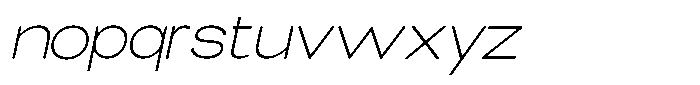 Elvara Sans Thin Extra Expanded Italic Font LOWERCASE