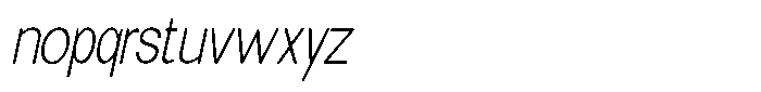 Elvara Sans Thin Semi Condensed Italic Font LOWERCASE