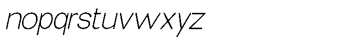 Elvara Sans Thin Semi Expanded Italic Font LOWERCASE