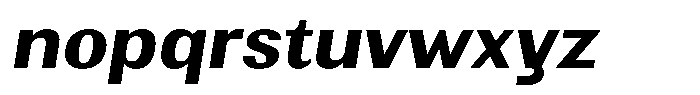 Elvarion Bold Semi Expanded Oblique Font LOWERCASE