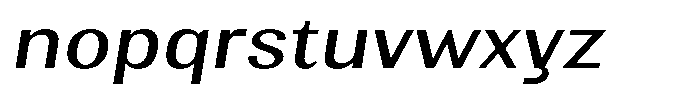 Elvarion Expanded Oblique Font LOWERCASE