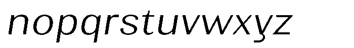 Elvarion Extra Light Expanded Oblique Font LOWERCASE