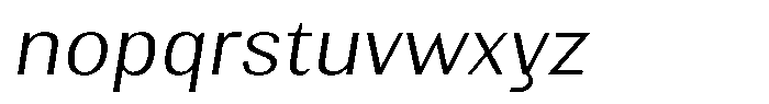 Elvarion Extra Light Semi Expanded Oblique Font LOWERCASE