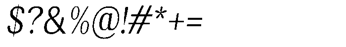 Elvarion Light Condensed Oblique Font OTHER CHARS