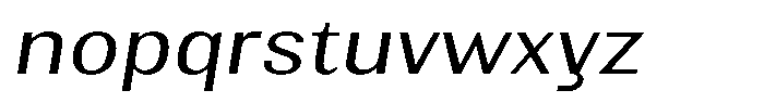 Elvarion Light Expanded Oblique Font LOWERCASE
