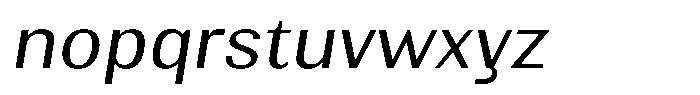 Elvarion Light Semi Expanded Oblique Font LOWERCASE