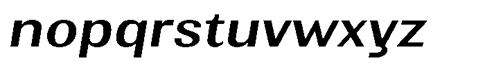 Elvarion Medium Expanded Oblique Font LOWERCASE