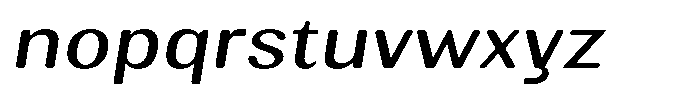 Elvarion Rounded Expanded Oblique Font LOWERCASE