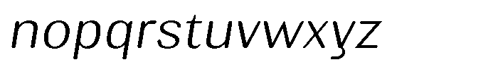 Elvarion Rounded Extra Light Semi Expanded Oblique Font LOWERCASE