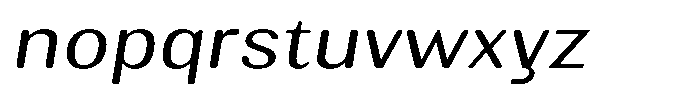 Elvarion Rounded Light Expanded Oblique Font LOWERCASE